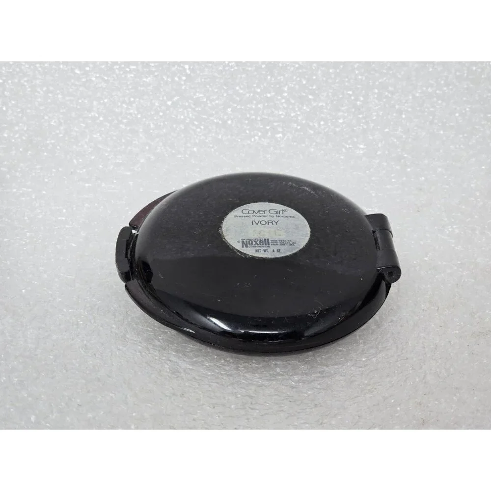 Vintage Noxell Noxzema Cover Girl Pressed Powder Compact w/ Mirror & Puff Ivory